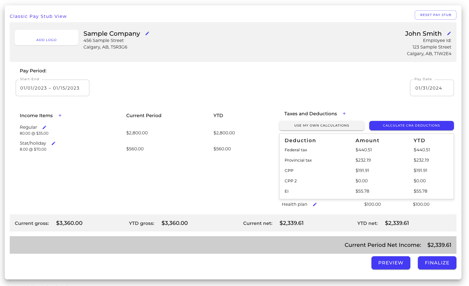 OneTwoPay’s Digital Pay Stub Template